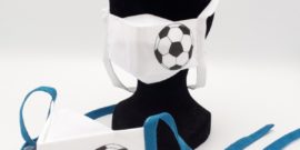 Masque homologué UNS2 grand public antiprojection personnalisé foot, taille adulte, taille enfant 6-8 ans