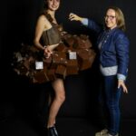 Robe cube salon du chocolat 2018 Collaboration G. PIN L'imaginarium de PetitPoi et S. HENRIO maître chocolatier