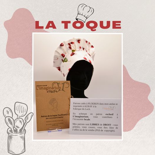 Patron de la toque TousShowCo disponible au magasin Couleurs Tissus à Auray (56)