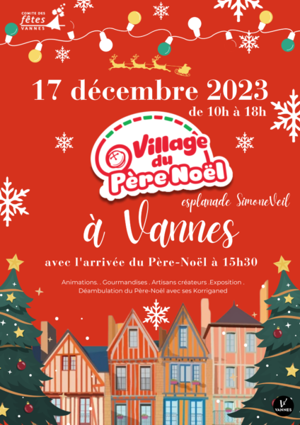 Arrivée du Père Noël dimanche 17 décembre 2023 à Vannes (56)