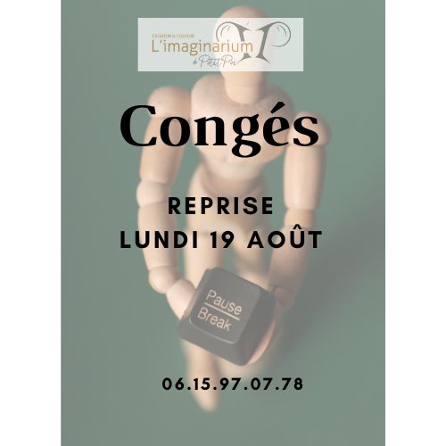 Congés d'été 2024. Reprise lundi 19 août.